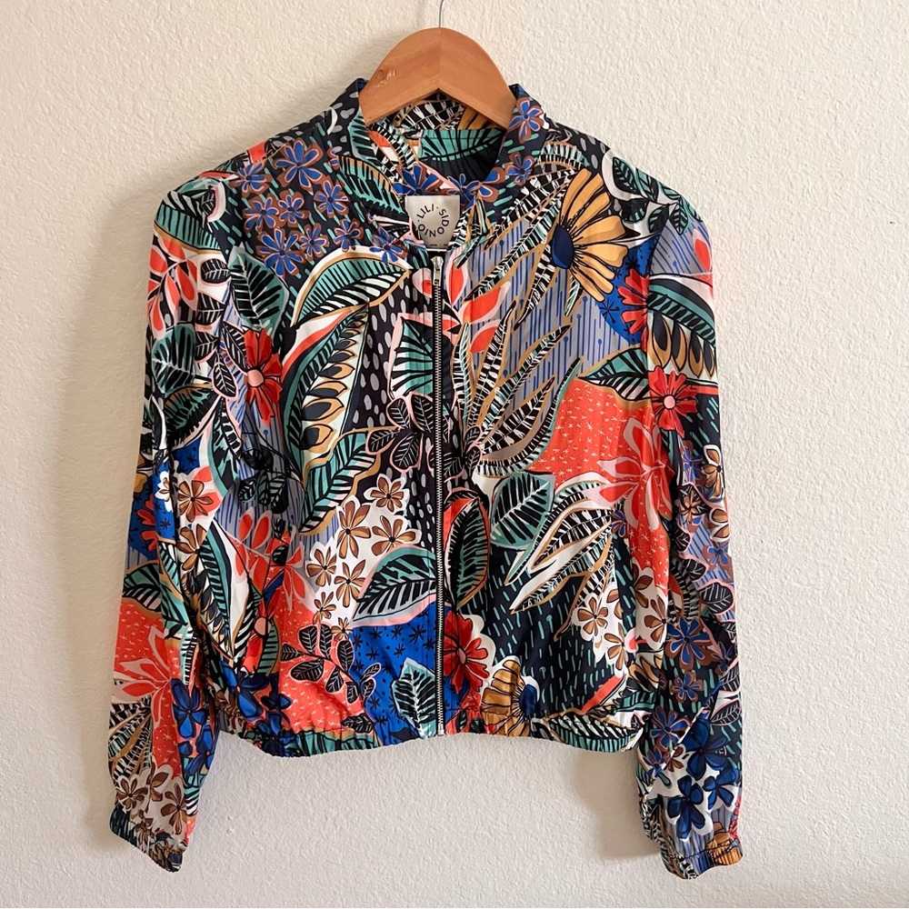 Molly Bracken Lili Sidonio Floral Patterned Bomber Jacket Sz S - Picture 3 of 6